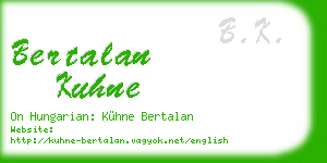 bertalan kuhne business card